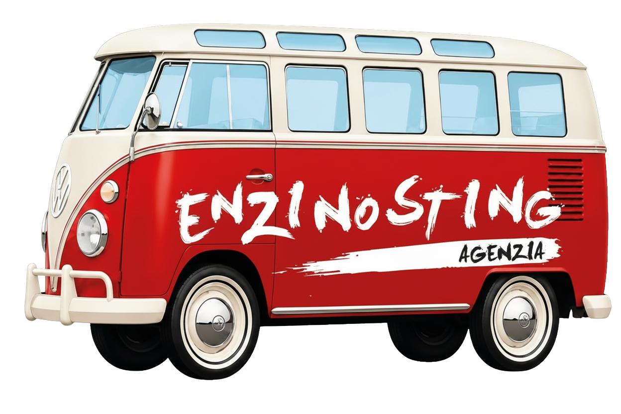 Pulmino con il logo di Agenzia EnzinoSting