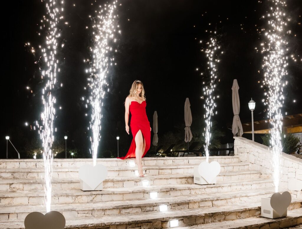 Fontane fredde Sparkular per l'ingresso della festeggiata ai 18 anni