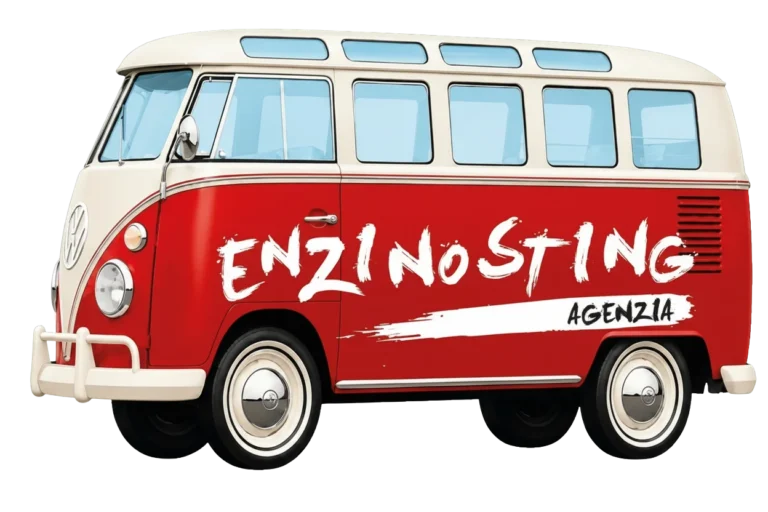 Pulmino con il logo di Agenzia EnzinoSting
